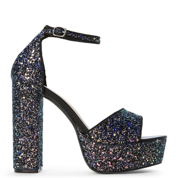 SZ 6.5 Chunky High Heel Platform Open Toe Sandals - Picture 1 of 2